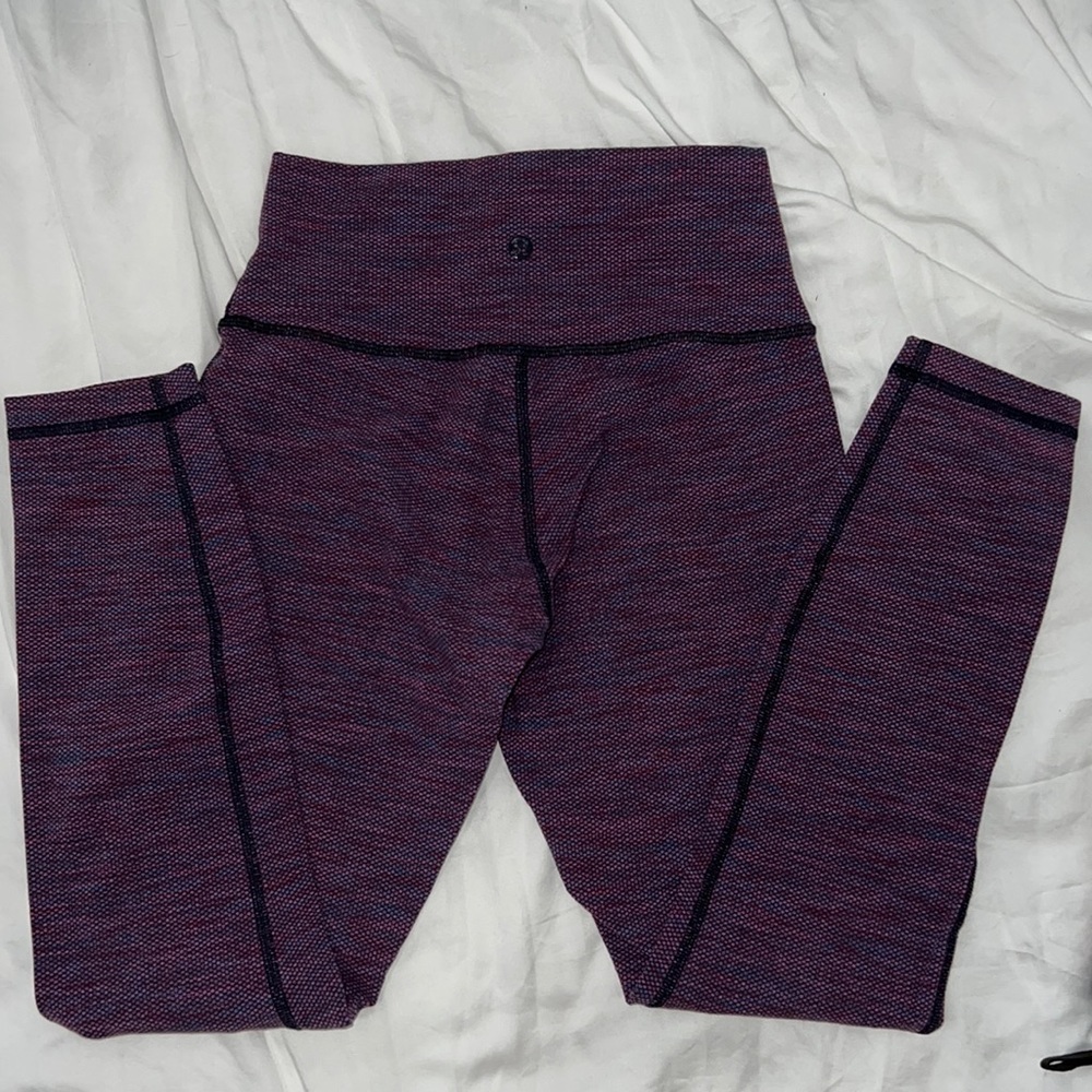 Lululemon Diamond Jacquard Space Dye Naval Blue Jewelled Magenta Rolldown Size 2